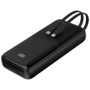 סוללת טעינה 2 כבלים מובנים צד + צג 20000mAh שחור MIR