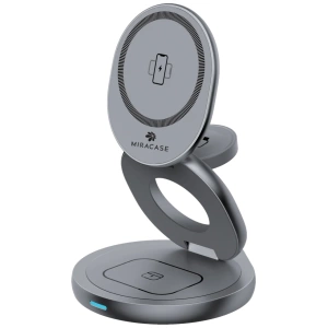 מטען אלחוטי 3IN1 מתקפל אפור MIR